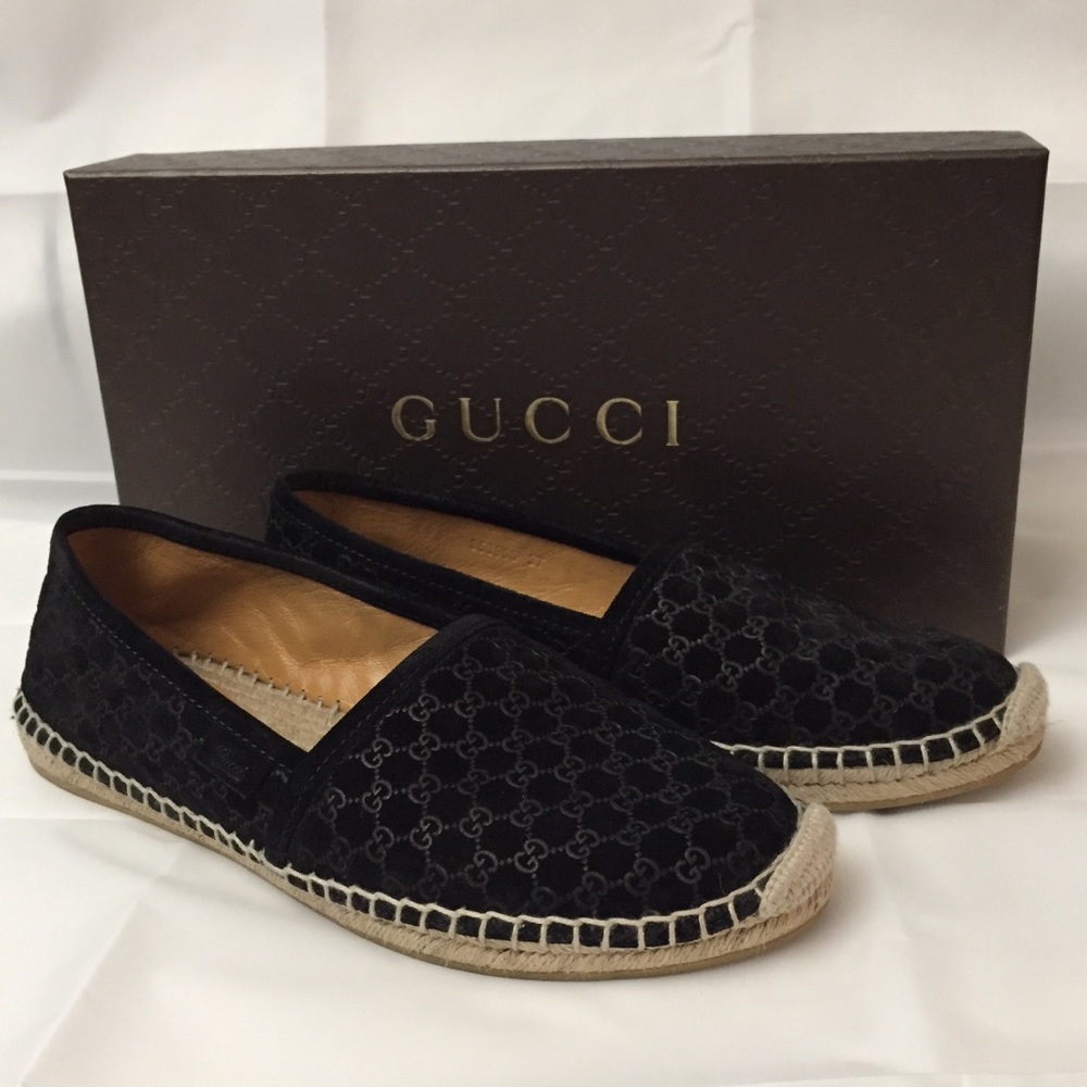 💯 Authentic Gucci Espadrilles in Black Suede